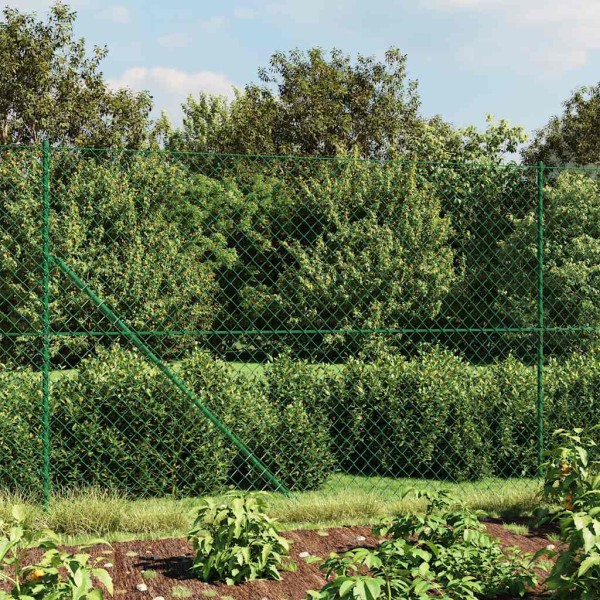 Mesh fence with flanges, green color, 1.4x25m