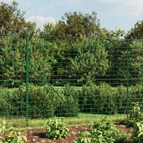 Wire mesh fence with spikes, green color, 1.8x10m