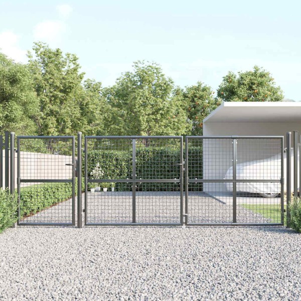 Mesh garden gate, anthracite color, 400x125 cm, galvanized steel