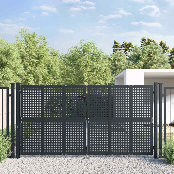 Garden gate, anthracite color, 300x150 cm, steel