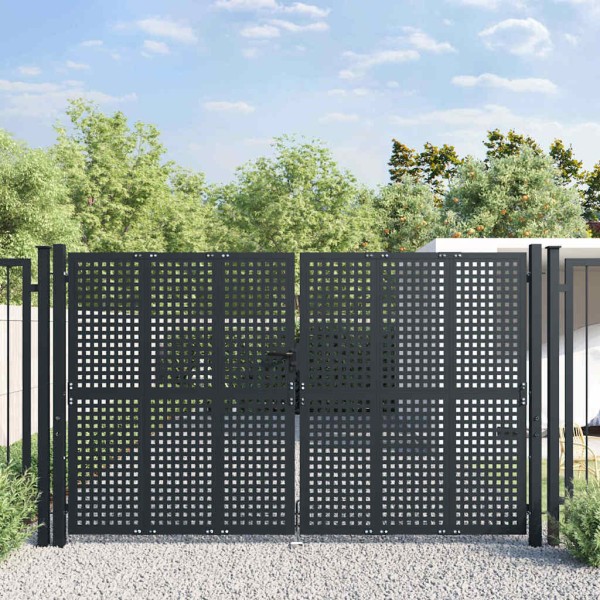 Garden gate, anthracite color, 300x175 cm, steel