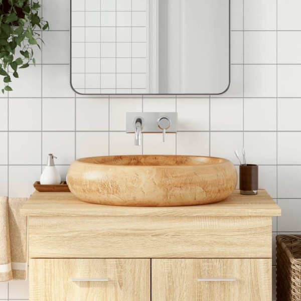 Countertop washbasin, brown, 59x40x15cm, ceramic, oval