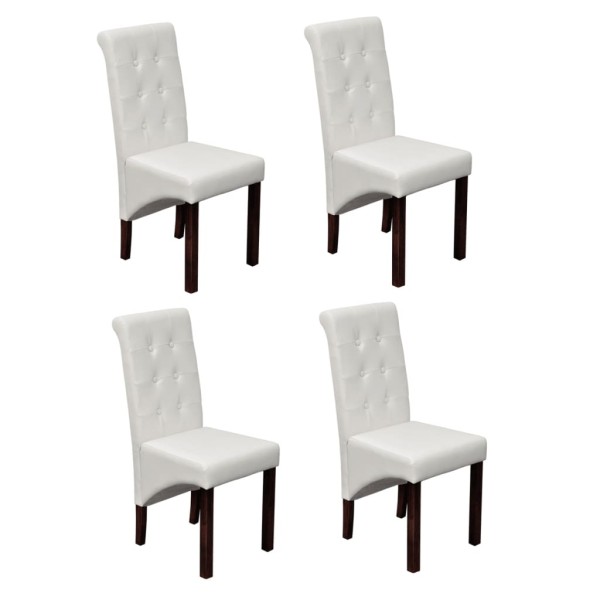 Dining room chairs, 4 pcs., white color, artificial leather