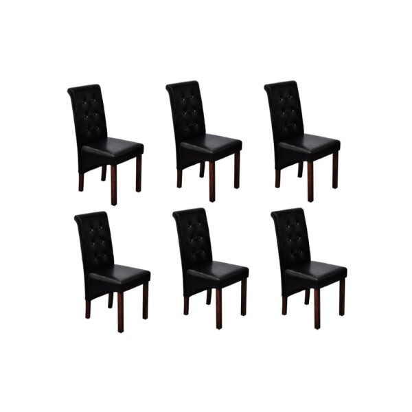 dining chairs, 6 pcs., black color, artificial leather