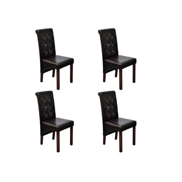 Dining room chairs, 4 pcs., brown color, artificial leather