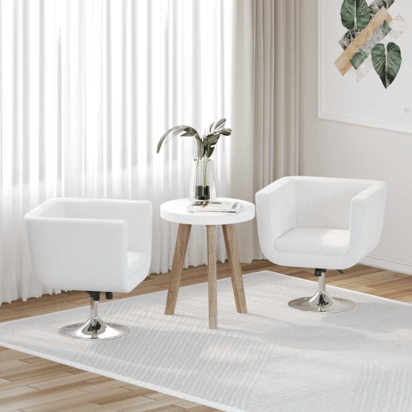 Bar stools, 2 pcs., white, artificial leather