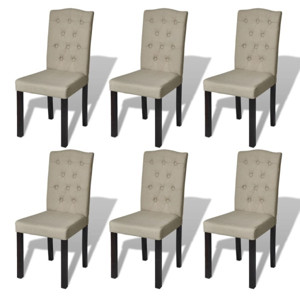 Dining room chairs, 6 pcs., light brown color, fabric