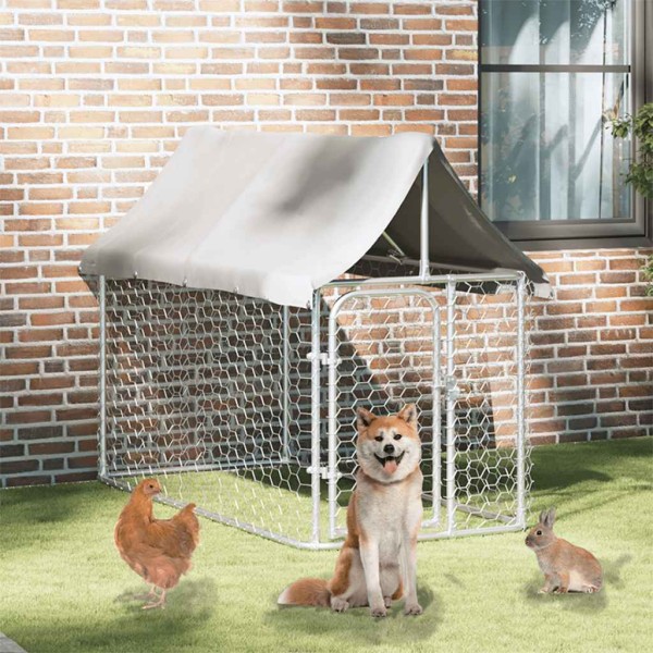 Outdoor roller for dogs with roof, 200x100x150cm