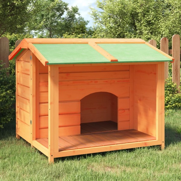 Dog house, brown, 96x87x80.5cm, solid pine wood