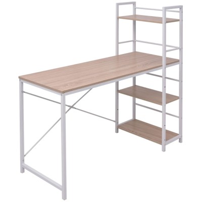 Desk with 4-tier bookshelf,...