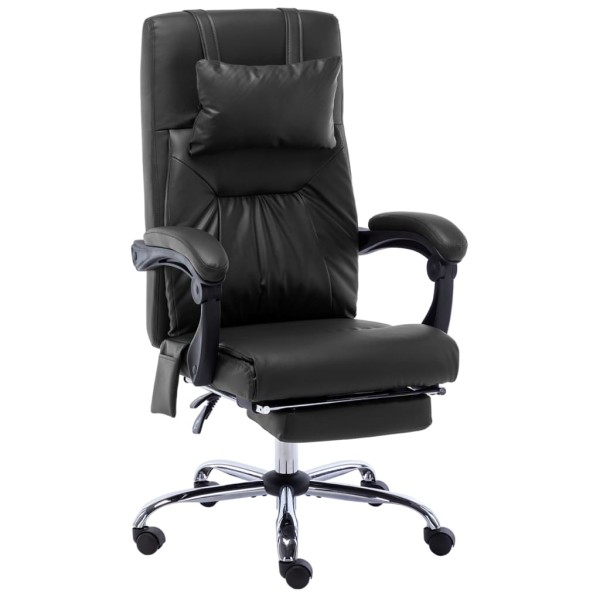Massage office chair, black color, artificial leather