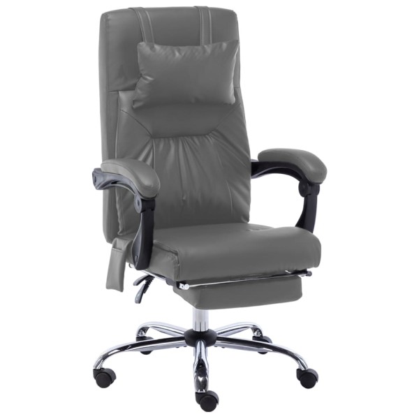 Massage office chair, anthracite color, artificial leather