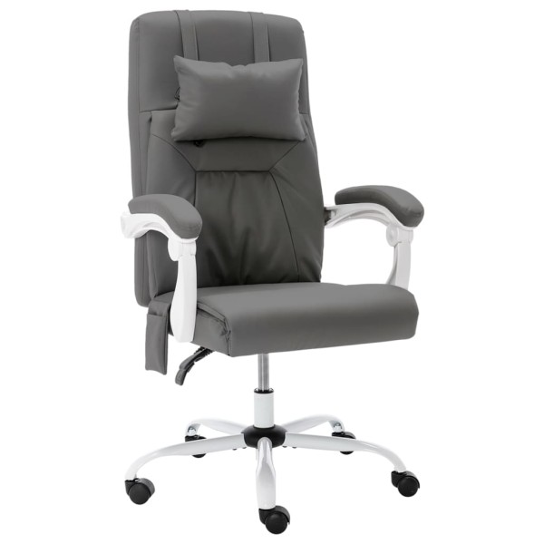 Massage office chair, gray color, artificial leather