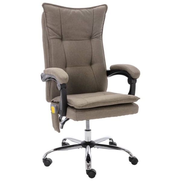Massage office chair, taupe color, fabric