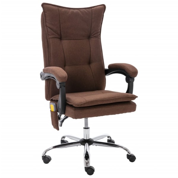 Massage office chair, brown color, fabric
