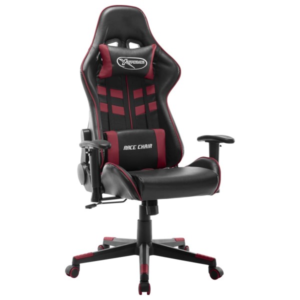 Gaming chair, black and wine red, artificial leather