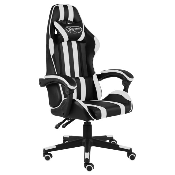 Gaming chair, black and white, artificial leather