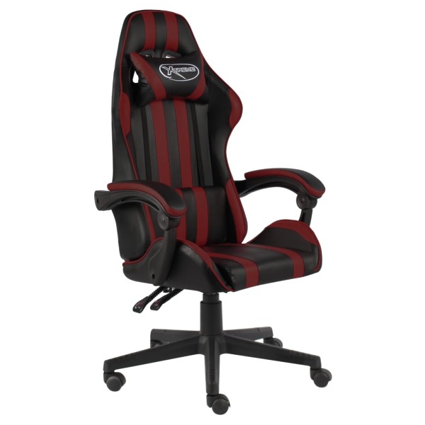 Gaming chair, black and wine red, artificial leather