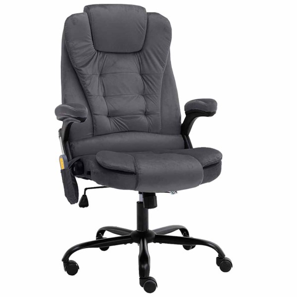 Massage office chair, dark gray, velvet