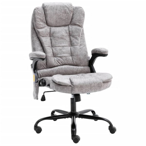 Massage office chair, light gray color, artificial leather
