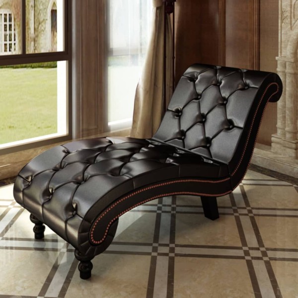 Lounger, brown, artificial leather