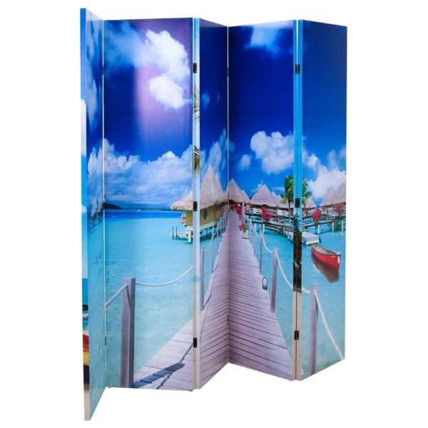 room divider, folding, 200x170 cm, beach picture