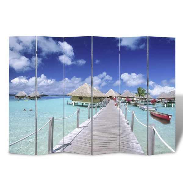 room divider, folding, 217x170 cm, beach picture