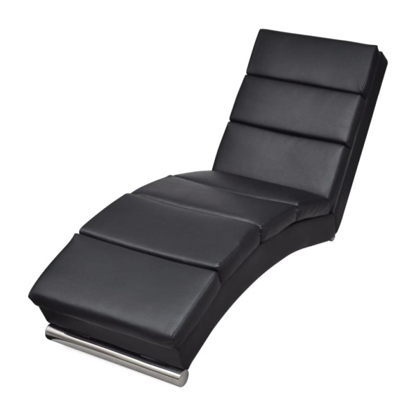 Lounger, black, artificial leather