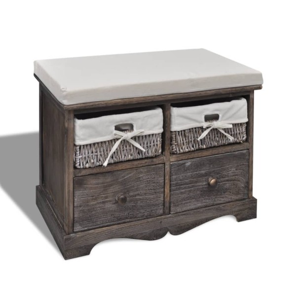 Bench-cabinet, brown, 62x33x42cm, paulownia wood