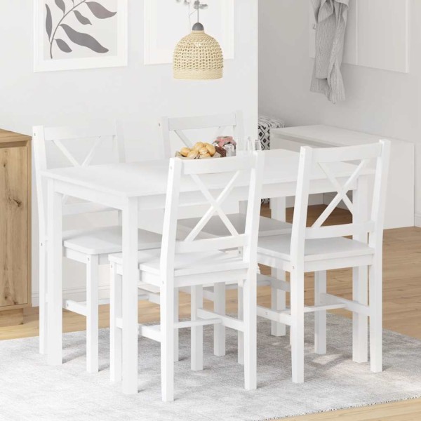 Dining room furniture set, 5d., white
