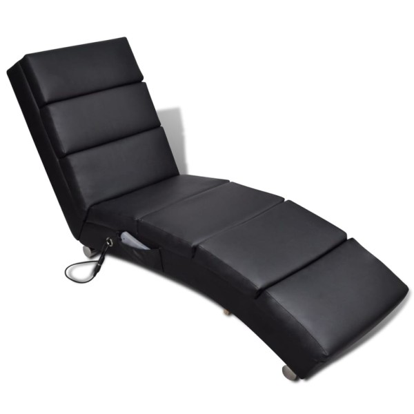 Massage chair, black, artificial leather