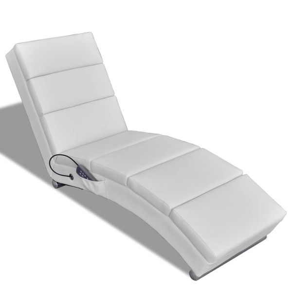 Massage chair, white, artificial leather