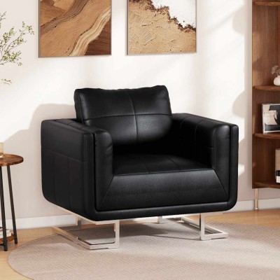 Armchair, black, chrome...