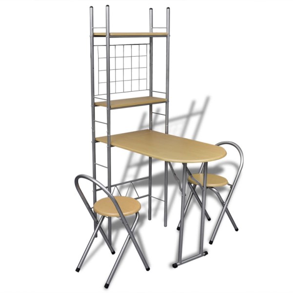 Folding Breakfast Bar Furniture Set with 2 Chairs