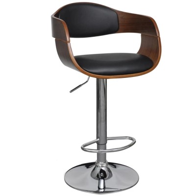 Bar stool, curved wood and...