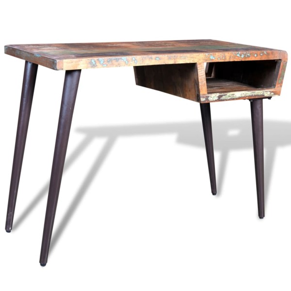 Desk, recycled wood with iron legs