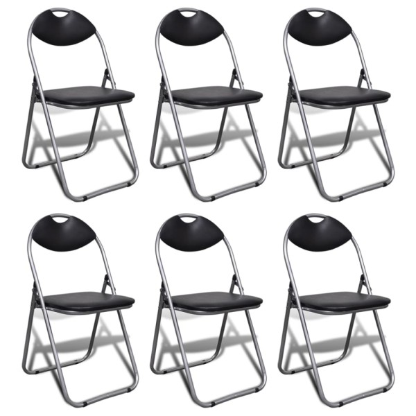 Dining room chairs, 2 pcs., black, artificial leather and steel