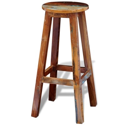 Bar stool, recycled solid wood