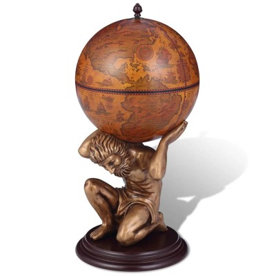 Globe bar with Atlas stand...
