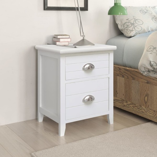Bedside tables, 2 pcs., with 2 drawers, white