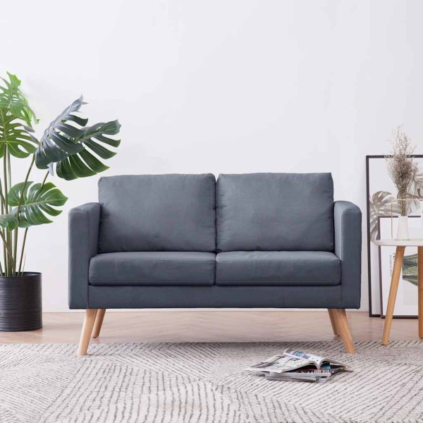 Double sofa, fabric, dark gray