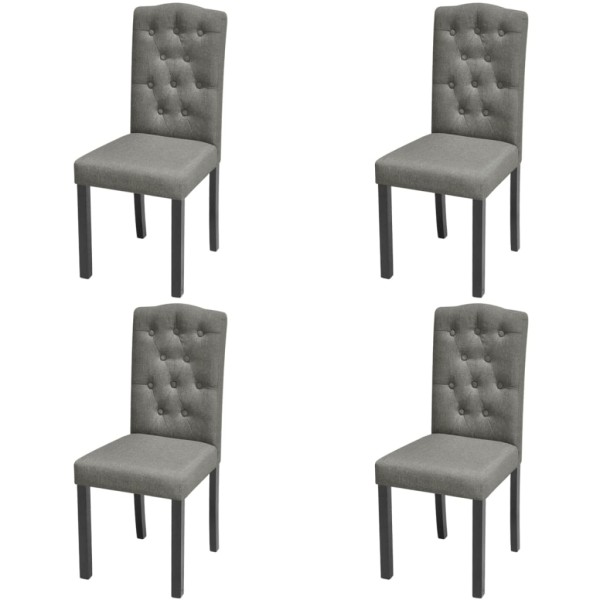 Dining chairs, 4 pcs., gray, fabric