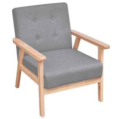 Armchair, light grey, fabric