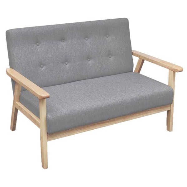 Double sofa, light gray color, fabric