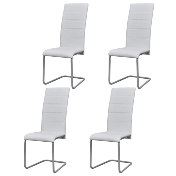 Gembian dining chairs, 4 pcs., white, artificial leather