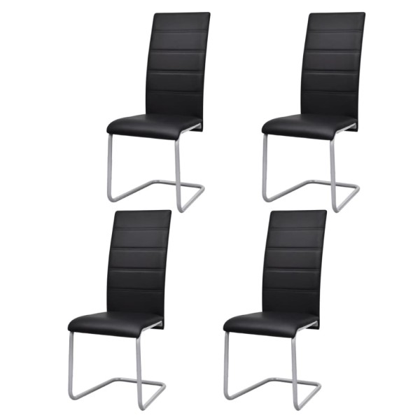 Gambian dining chairs, 4 pcs., black, artificial leather