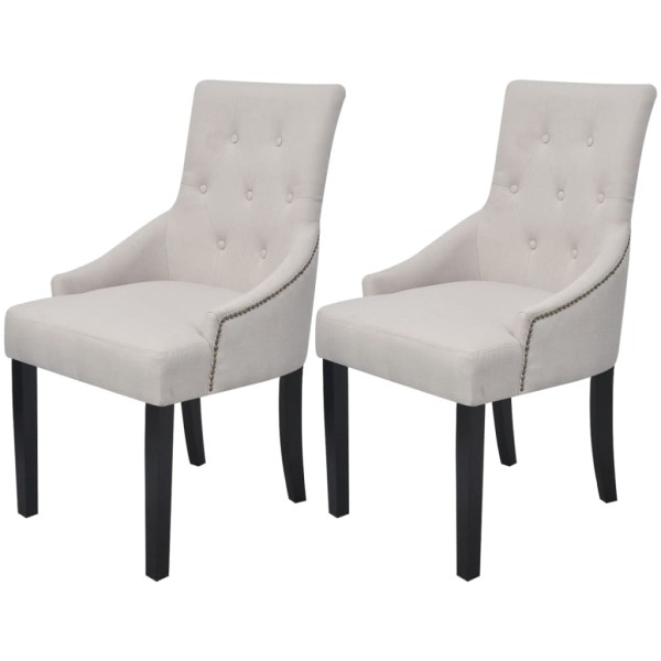 Dining chairs, 2 pcs., cream gray color, fabric