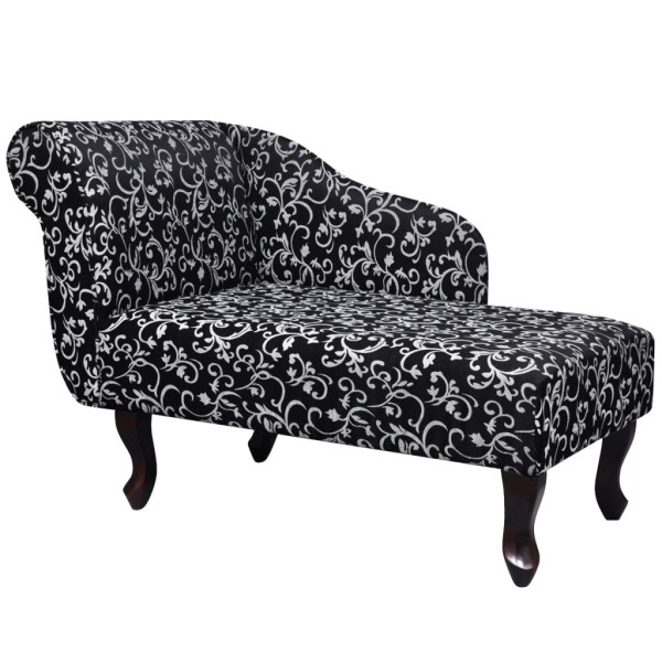 Lounger, black and white, fabric