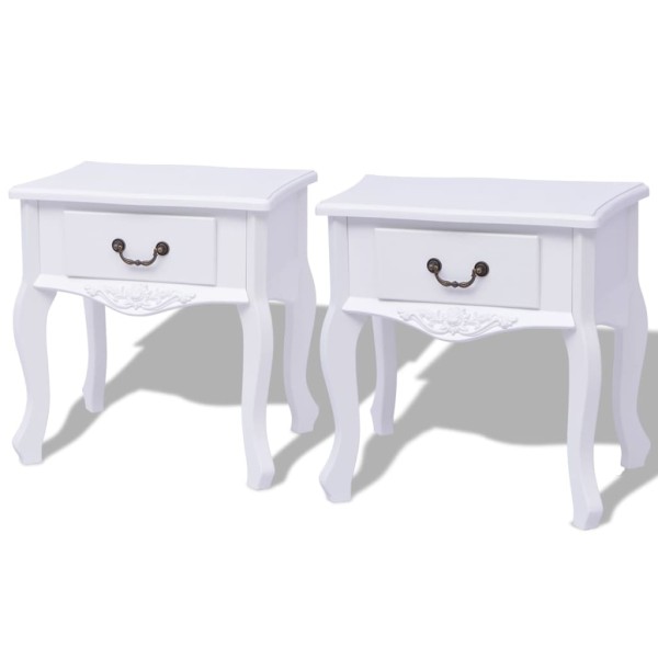 Bedside cabinet, 2 pcs., MDF, white