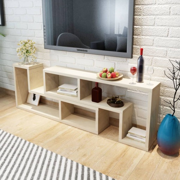 TV table, 2 parts, L-shaped, oak color